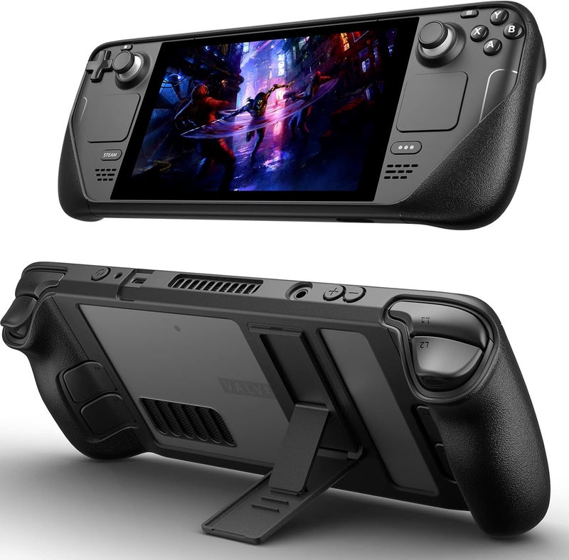 jsaux Kickstand Case Compatible with Steam Deck/OLED, PC0105 Upgrade The Adjustable Angle Stand Steam Deck Cover TPU Protective Case, Shock-Absorption, Non-Slip and Anti-Scratch Design - Image 1